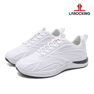 Larocking - Vega Putih Polos | Sepatu Sneakers Running Gym Shoes 40 Putih Polos