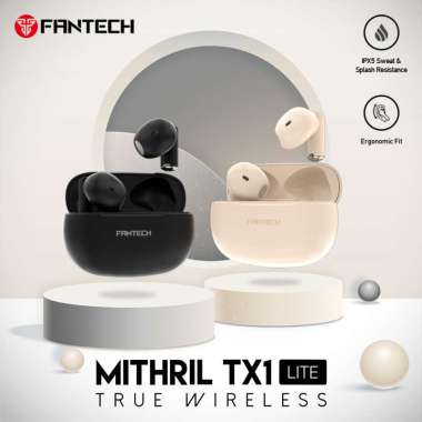 FANTECH TWS MITHRIL TX1 LITE Bluetooth Wireless Built-in Microphone Original Garansi Resmi Hitam