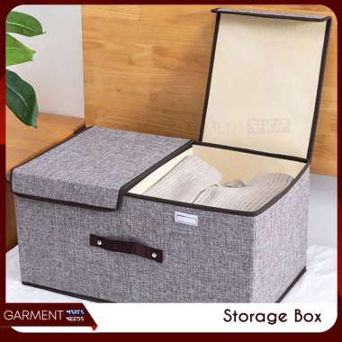 Storage Box Organizer Kotak Tempat Penyimpanan Baju Mainan 2in1 Lipat Multifungsi Praktis 2 Bukaan B