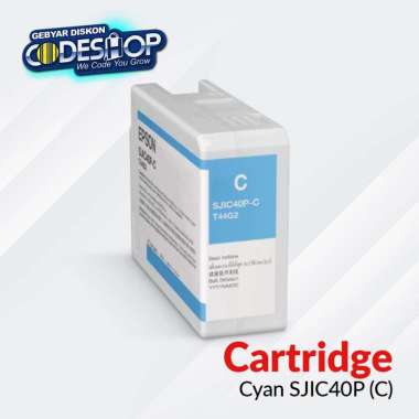 Epson Cyan SJIC40P-C SJIC40 Ink Cartridge Tinta Printer ColorWorks C6050 C6550