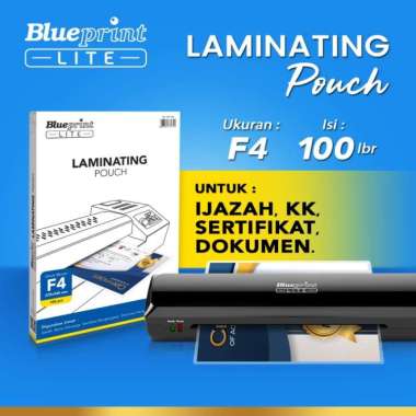 Plastik Laminating Film F4 Folio Blueprint Lite 100 Pcs