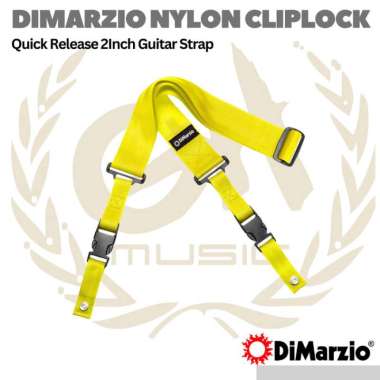 DiMarzio DD2200 Nylon ClipLock Quick Release 2Inch Guitar Strap Yellow