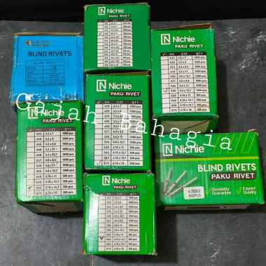 Paku rivet Blind rivets 3,2mm 4mm isi 1000pcs / 4,76mm isi 500pcs 4,76x12,7 500pc