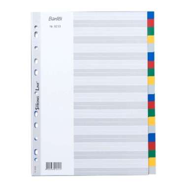 Bantex PP Colour Divider/Pembatas Binder/Penyekat Ordner A4 (20 Pages)