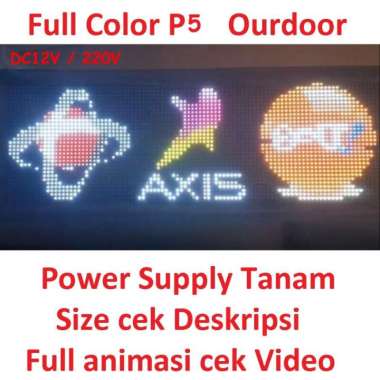 Running Led Text RGB Full Color P5 OUTDOOR size 16 32 96 128 12V 220V