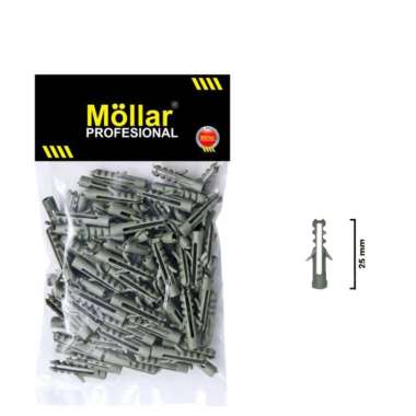 MOLLAR 93-128 Angkur Sekrup S5 100 pc Nylon Baut Tembok Lubang Dinding