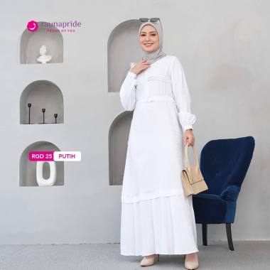 Rauna Gamis Wanita / GD-25 / Fashion Muslim XXXL Putih