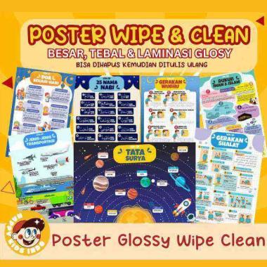 POSTER GAMBAR BELAJAR EDUKASI ANAK - POSTER DINDING BELAJAR - POSTER BELAJAR ANAK RUKUN IMAN&ISLAM