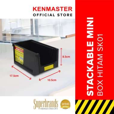 KENMASTER Plastik Stackable Hitam SK01 / Kotak Baut Kenmaster Hitam