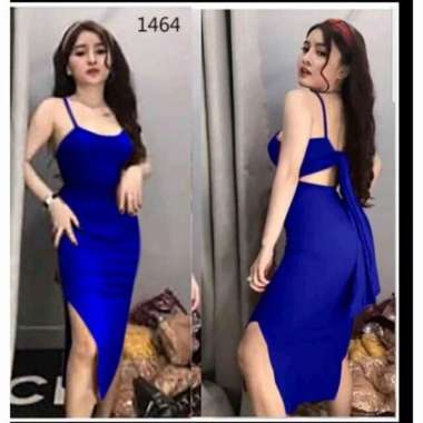1464 Crop Top/One Set/Setelan Vaganza/Stelan Crop Top/Crop Top Korea Biru