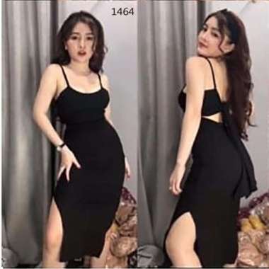 1464 Crop Top/One Set/Setelan Vaganza/Stelan Crop Top/Crop Top Korea Hitam