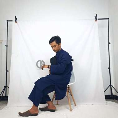 ALHAJJ Pakaian Pria Pakistan Koko Kurta Set Stelan Umroh Pakistan Pria XXL Navy