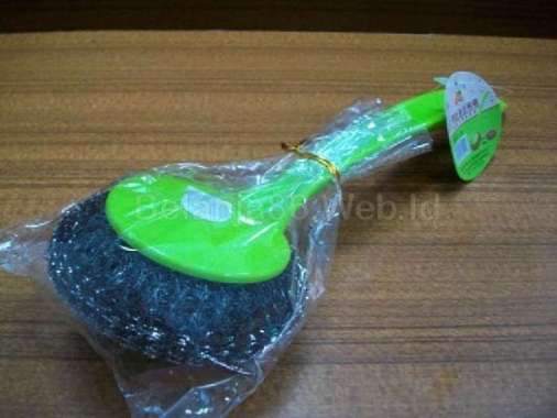 Sikat Sabut Stainless dengan Gagang Plastik