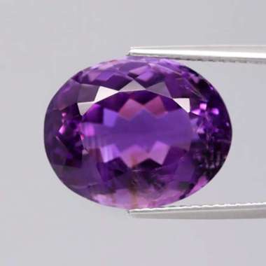 AT-052 Batu Permata Amethyst Kecubung Ungu Oval Uruguay Natural 10.76 Ct. Untreated & Sertifikat