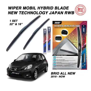 Wiper Mobil HONDA BRIO Karet Wiper Frameless Hybrid Blade Set RWB brio old