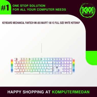 Keyboard Mechanical Fantech MK-855 MAXFIT 108 V2 WHITE HOTSWAP BLUE