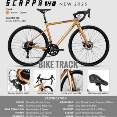 Sepeda Gravel Bike GENIO SCAPPA GX 2023 Blue Green - L