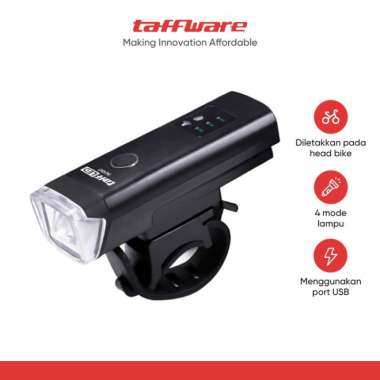 TaffLED Lampu Sepeda LED USB Rechargeable XPG 350 Lumens -HJ047 Black