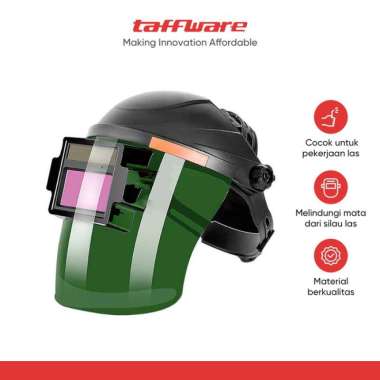 TaffGUARD Helm Las Automatic Variable Light Welding Mask Cap Arc - Hitam Hitam