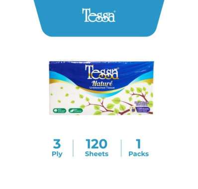 Tessa Nature Facial 120 Sheet 3 Ply Unbleached / TP07