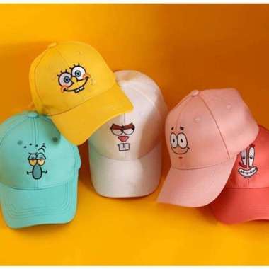 TOPI BASEBALL ANAK KARAKTER SPONGEBOB / SQUIDWARD / PATRICK / CRAB Squidward Hijau