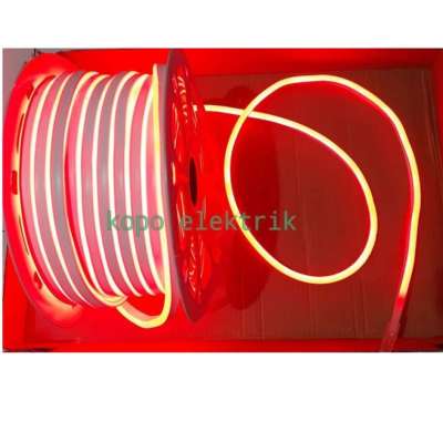 Lampu Strip LED Flexible 10 Meter + Soket / Lampu Neon Flex Merah