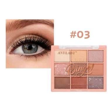 BARU Eyeshadow Palette Matte Glitter Eyeshadow Makeup Palette 9 Warna 878 #3
