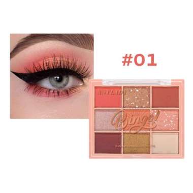 BARU Eyeshadow Palette Matte Glitter Eyeshadow Makeup Palette 9 Warna 878 #1