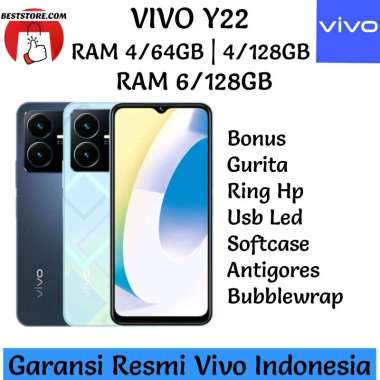 VIVO Y22 4/64GB | 4/128GB | 6/128GB GARANSI RESMI VIVO INDONESIA RAM 6/128GB biru