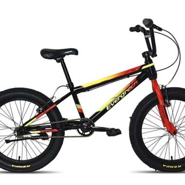 Sepeda anak bmx 20 inc ban jumbo gede evergreen bisa buat anak 7 tahun ke atas HITAM MERAH