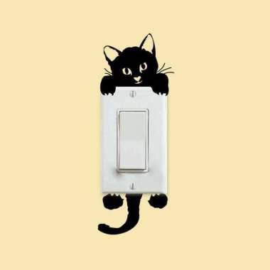 sticker lampu saklar bentuk kucing lucu unik dekorasi