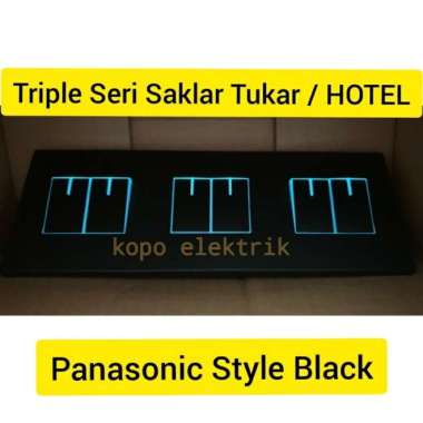 Panasonic Style Black HOTEL Triple Saklar Seri Saklar 2 arah Hitam