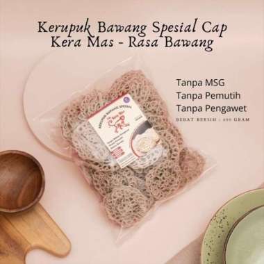 Kerupuk Bawang Kera Mas 400g Bebas Gluten Pengawet Pemutih MSG