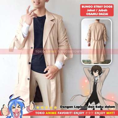 Jaket Parka Jubah Coat Osamu Dazai Bungou Stray Dog Kostum Cosplay L