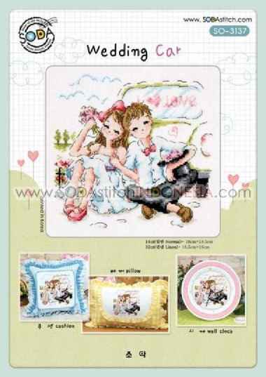 Paket Sulam Kristik Strimin Sodastitch SO-3137 - Wedding Car Pola Saja