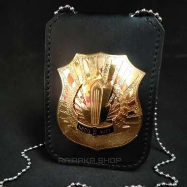 Name Tag Id Card Dompet Kalung Lencana KTA Security Satpam kulit asli terlaris