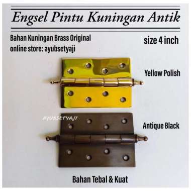 Engsel pintu kuningan ukuran 4 inch engsel 4 inchi kuningan antik Kuning