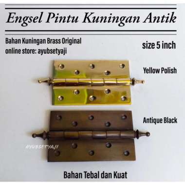 Engsel Pintu kuningan 5 in inch antik klasik engsel kuat kuat antik Kuning