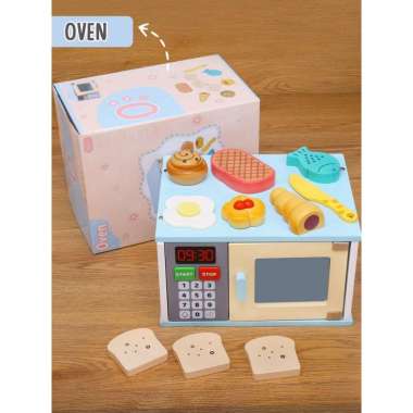 Mainan Anak Peran Pretend Play Wooden Kitchen Set Over Kitchenware Oven