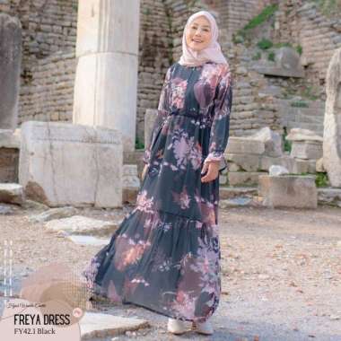 Hijabwanitacantik - Freya Dress | Dress Printing Exclusive | Gamis Pakaian Muslim Tan