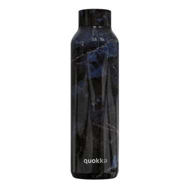 Quokka Thermal SS Bottle Solid Black Marble 630ml - Botol Minum Stainless, Botol Minum Termos Tahan