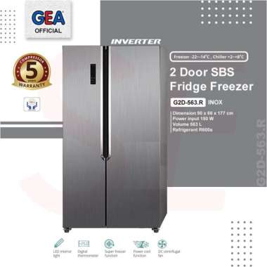 GEA G2D-563R INOX Kulkas Side By Side Inverter 563 L G2D-563 563R INOX | G2D-563 563R BLACK INOX