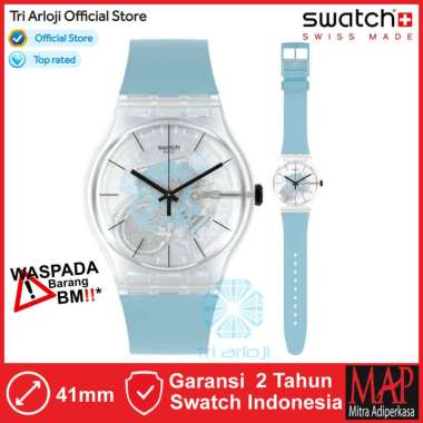SWATCH SO29K105 Original Swatch BLUE DAZE Jam Tangan Unisex Analog Original Swiss Made Blue