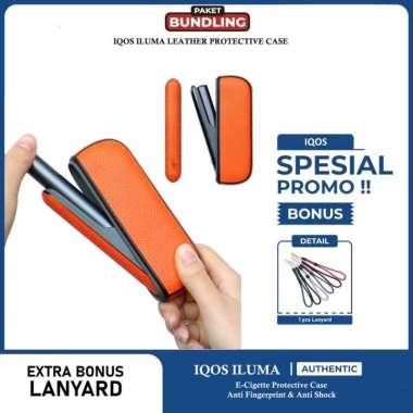 Leather case sarung kulit ILM bonus lanyard Iluma Orange