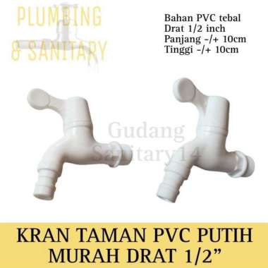 kran taman PVC putih murah drat 1/2 inch kran taman putih kran air taman plastik murah kran air kama