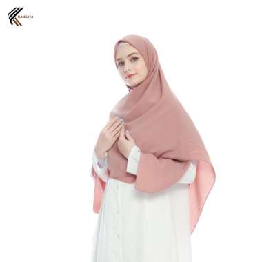 Kanzata Jilbab Segi Empat Wolfis Polos Premium M Hitam