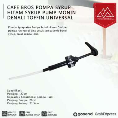 CAFE BROS POMPA SYRUP HITAM SYRUP PUMP MONIN DENALI TOFFIN UNIVERSAL 5ML