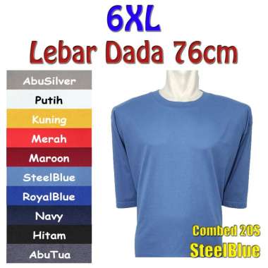 Kaos Oblong Polos Katun Jumbo Big Size 6XL Kuning
