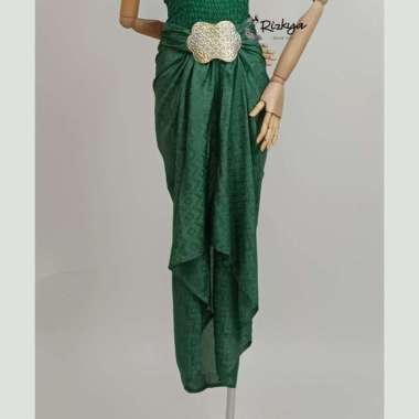Rizkya Batik Rok Lilit Batik Viscose Rok Pesta Hijau