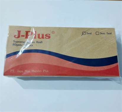 Amplop Coklat J Plus J-PLUS KABINET 110mm x 240mm isi 100pcs SEAL - dilengkapi LEM